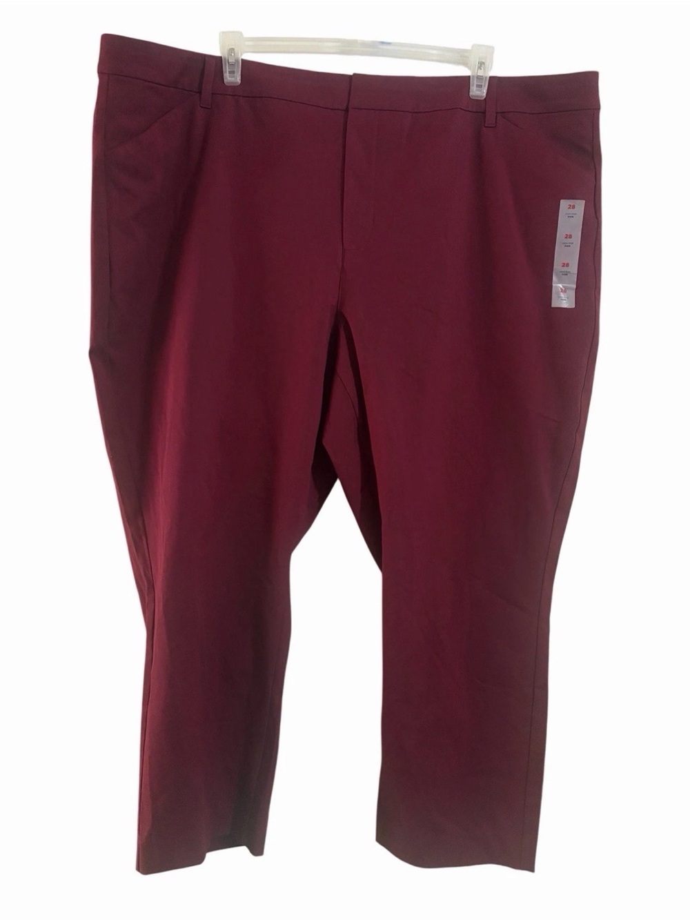 Old Navy Plus Size 28 High Rise Pixie Wine Ankle Pants New With Tags